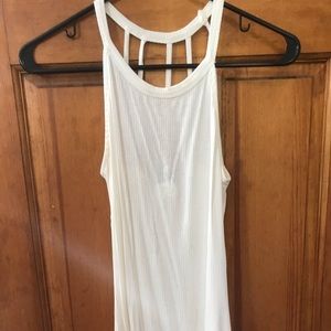 White Venus Tank Top Open Back
